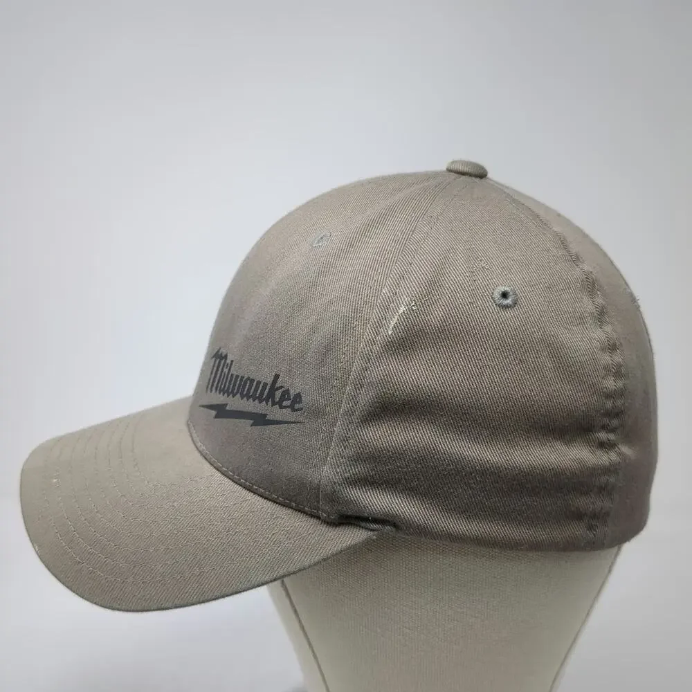 Milwaukee Baseball Cap Gray M Fitted Hat Flexfit Embroidered Logo Tool Brand